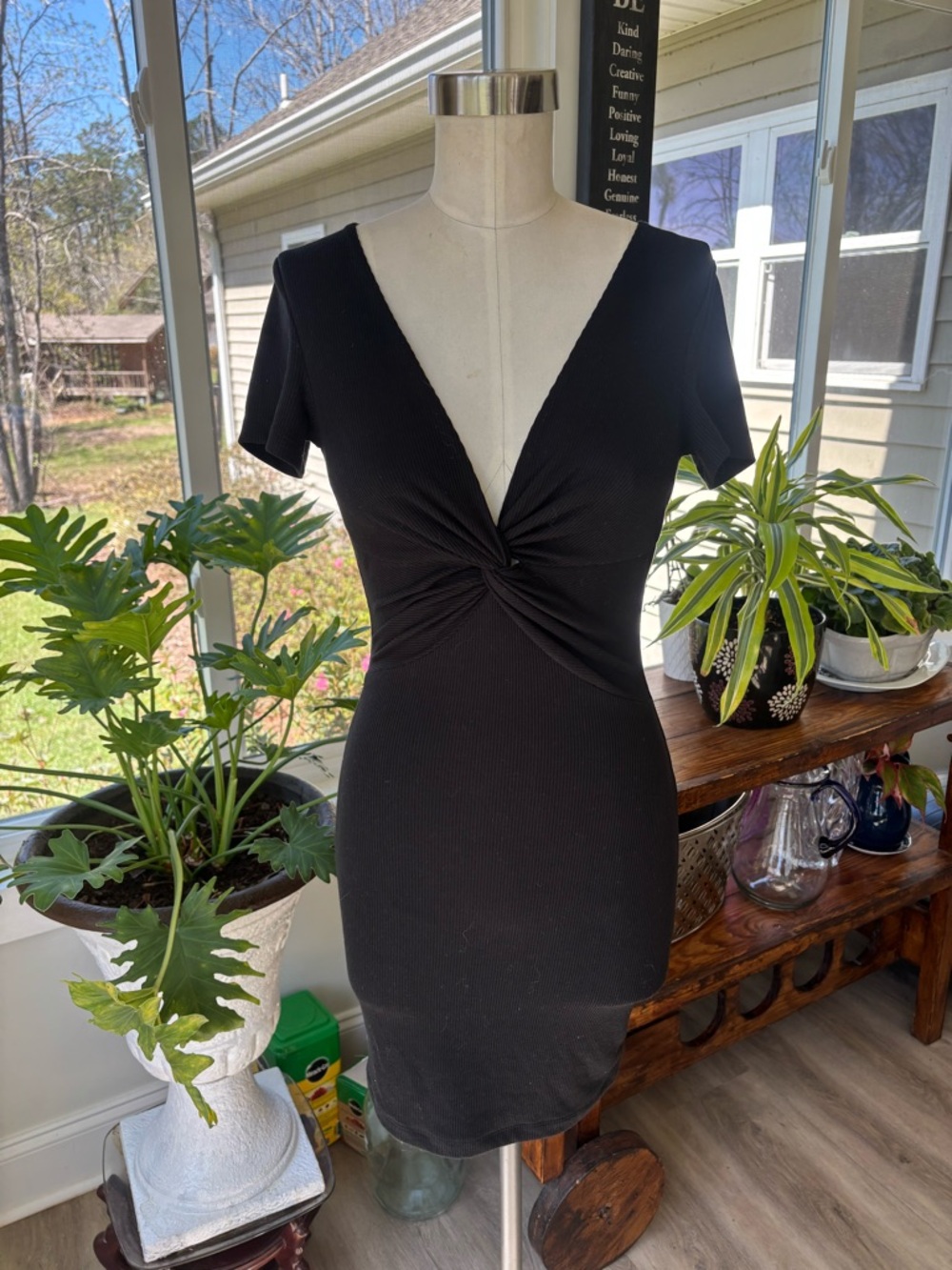 Princess Polly Black Twist-Front Mini Dress